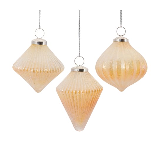 Peach Ribbed Glass Ornament Set By Melrose | Michaels®